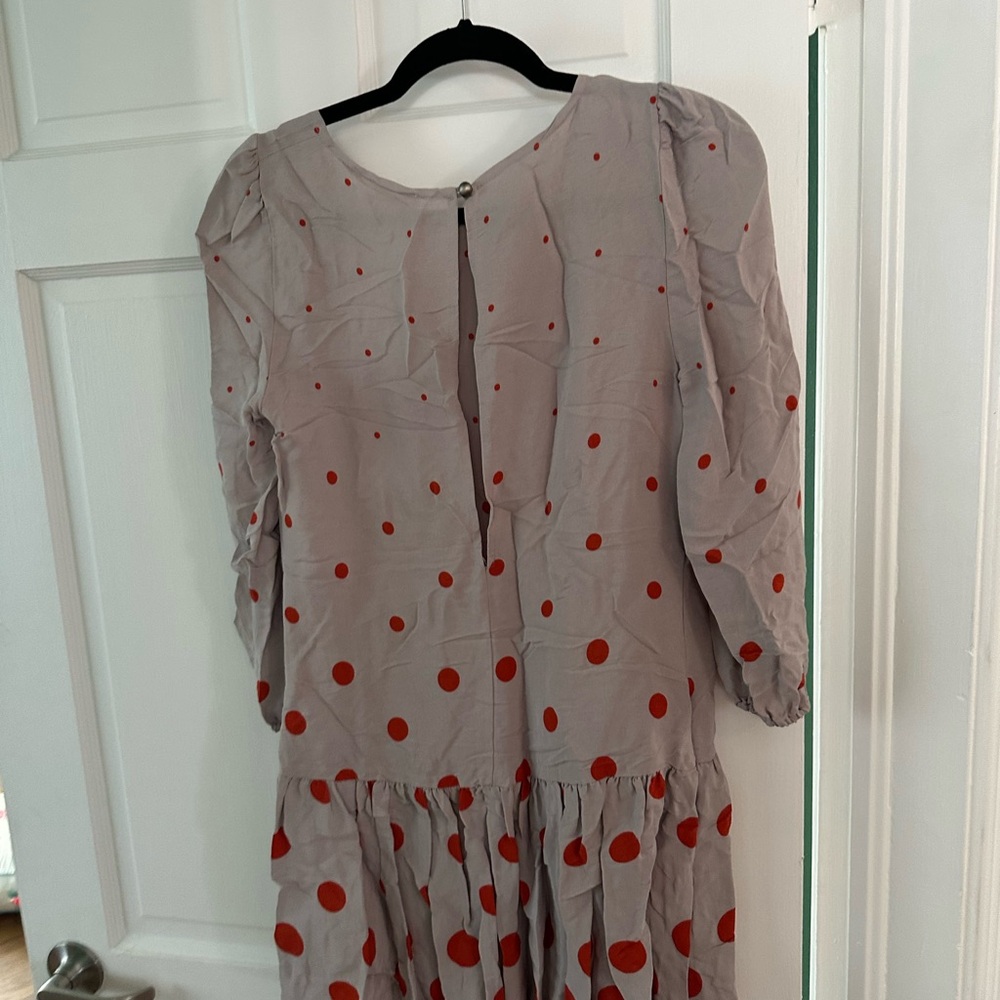 Polka Dot Dress in Gray and Red